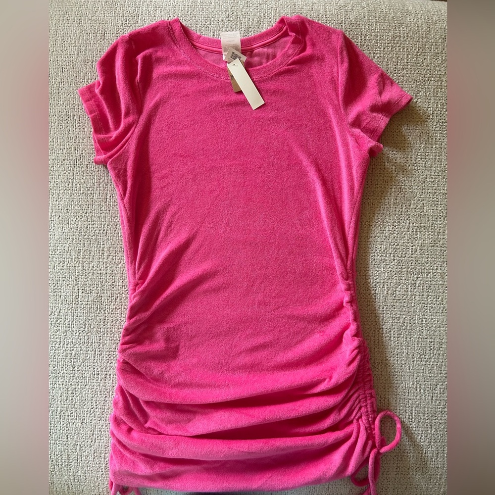 Pink Victoria’s Secret Terry Cloth Cover Up In Hot Pink- Size M NWT🩷